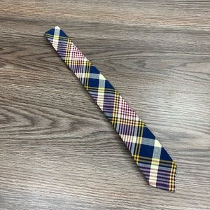 BDG Madras Plaid Cotton Skinny Tie